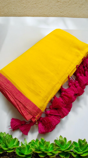 Plain Mulmul Saree