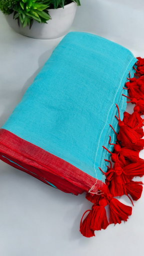Plain Mulmul Saree