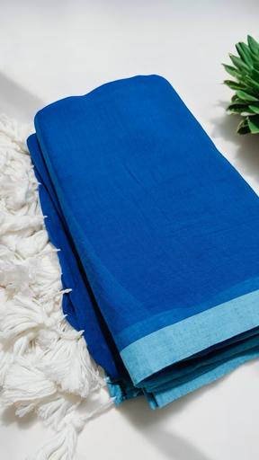 Plain Mulmul Saree