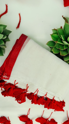 Plain Mulmul Saree