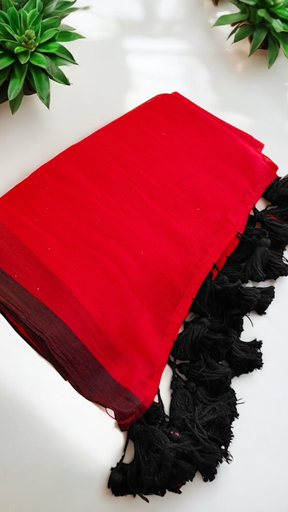 Plain Mulmul Saree