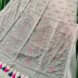 Kantha Mulmul Saree