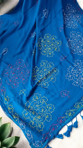Embroidery Mulmul Saree