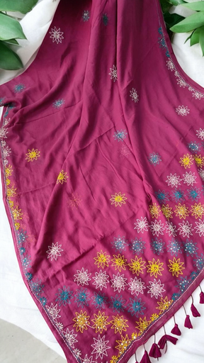 Embroidery Mulmul Saree