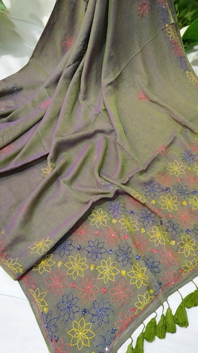 Embroidery Mulmul Saree