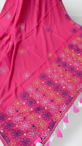 Embroidery Mulmul Saree
