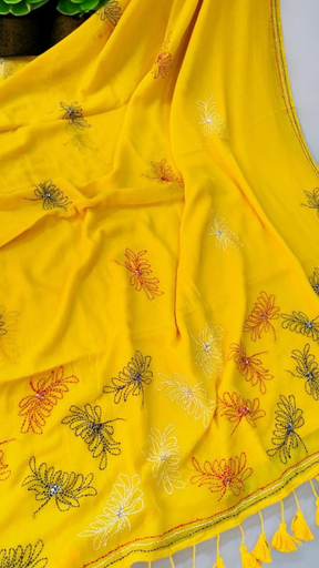 Embroidery Mulmul Saree