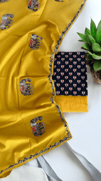 Ajrakh Applique work Suit set