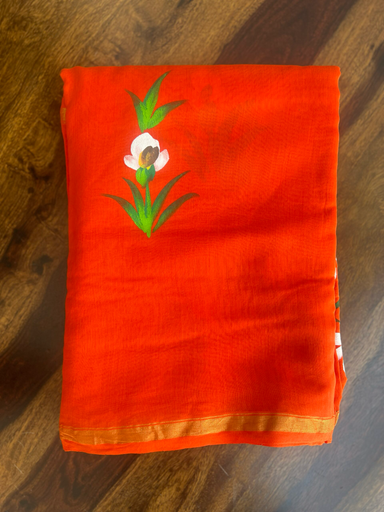 Handpainted Chanderi Saree