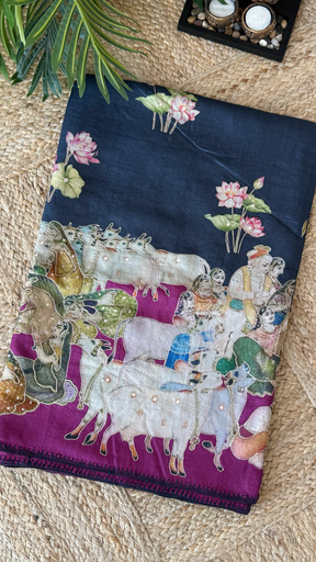 Pure Tussar Pichwai Saree