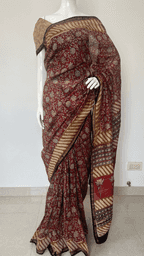 Chanderi Silk Handprint Saree