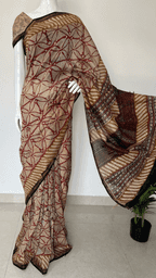 Chanderi Silk Handprint Saree