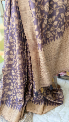 Embroidered Tussar Saree