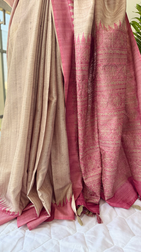 Embroidered Tussar Saree