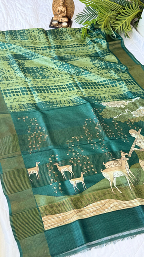 Pure Tussar Printed Saree