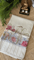 Handloom Muslin Sequins Saree