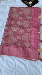 Tussar Cutwork embroidered Saree