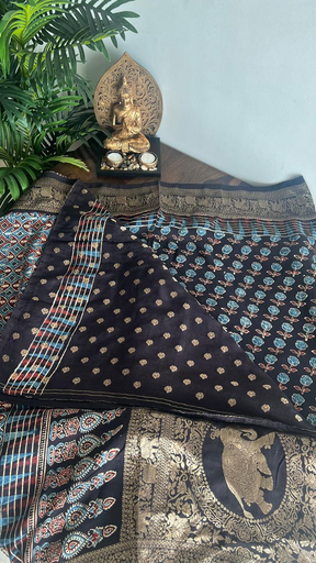 Ajrakh Dola Saree