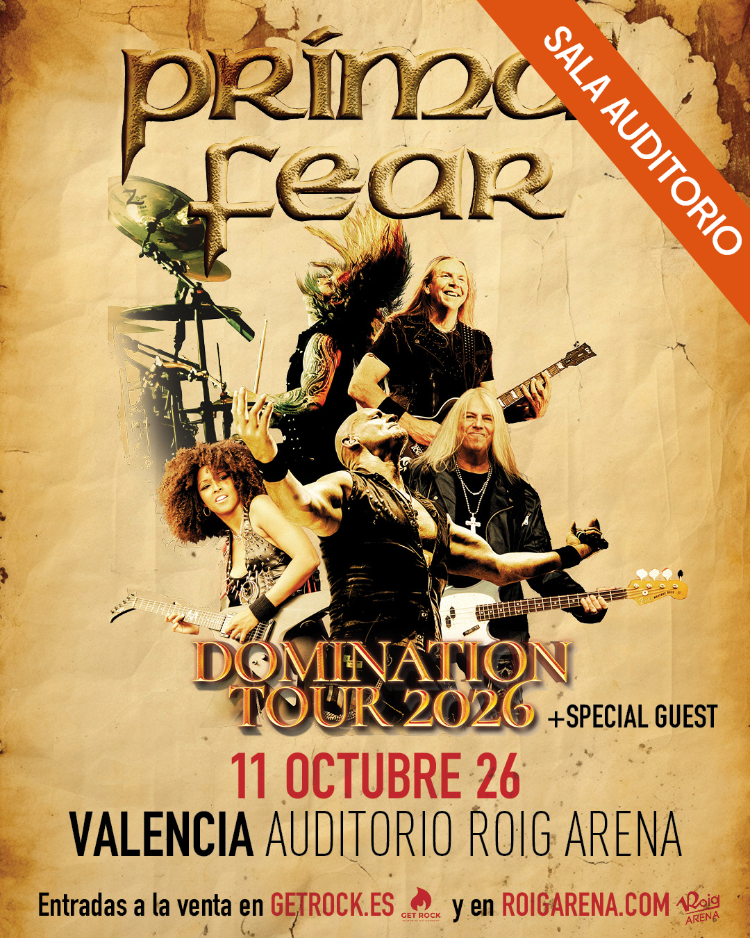 Domination Tour 2026: Primal Fear en el Auditorio Roig Arena