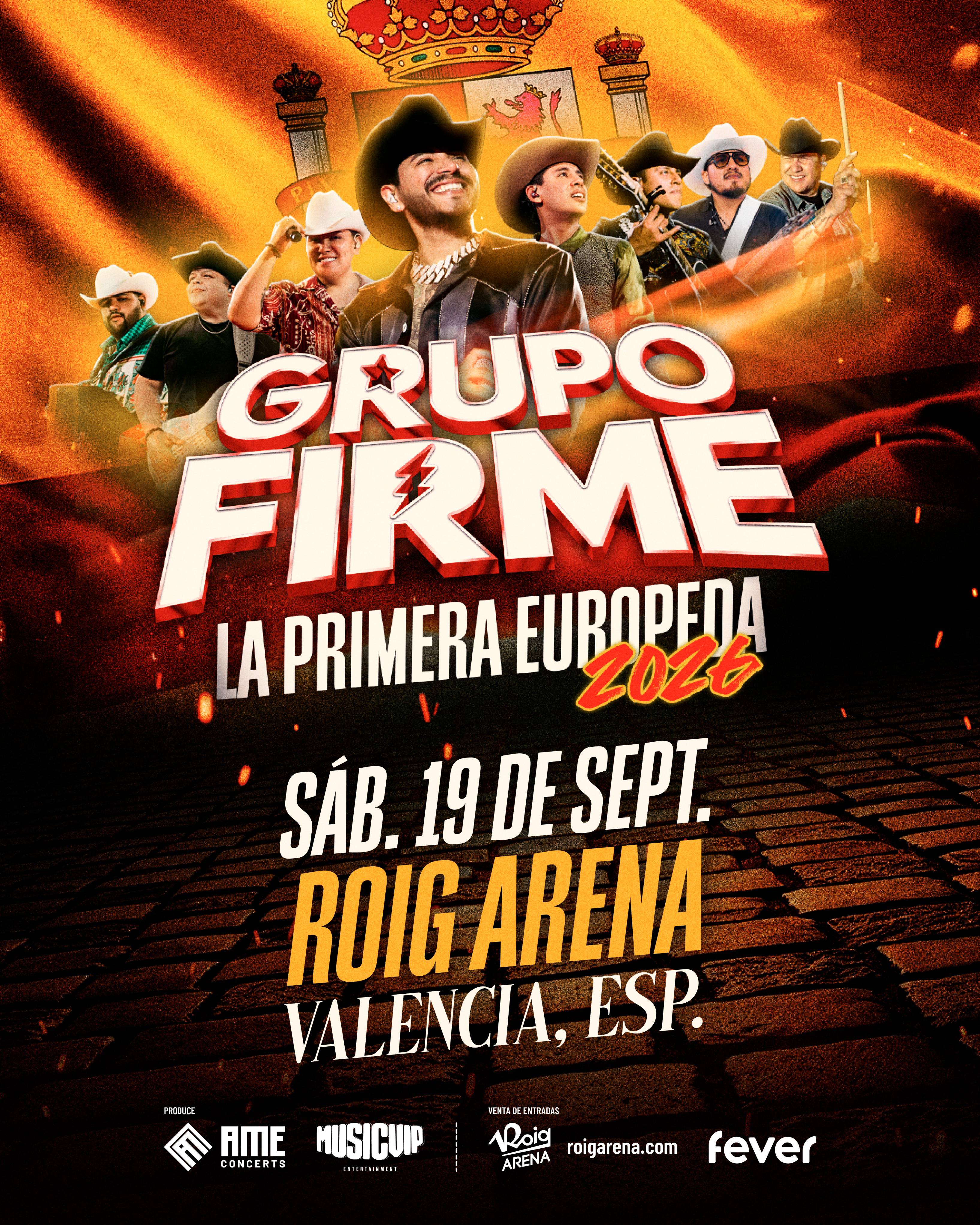 Grupo Firme en Valencia: La Primera EuroPeda Tour 2026 en Roig Arena