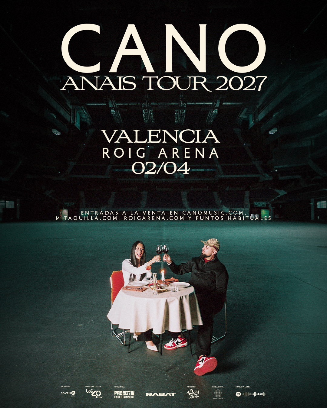 Cano presenta el Anais Tour 2027 en el Roig Arena de Valencia