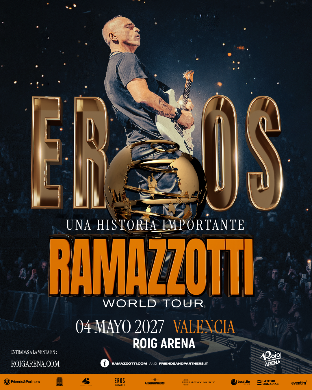 Eros Ramazzotti en Valencia: gira 'Una storia importante' en el Roig Arena