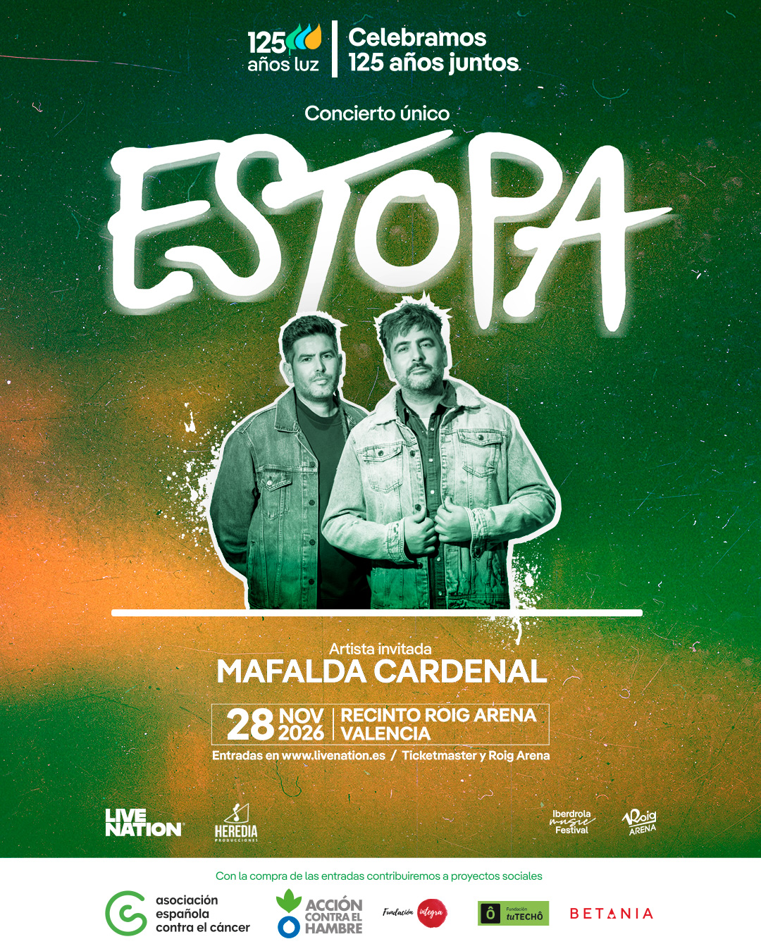 Estopa en el concierto del 125 aniversario de Iberdrola en Roig Arena