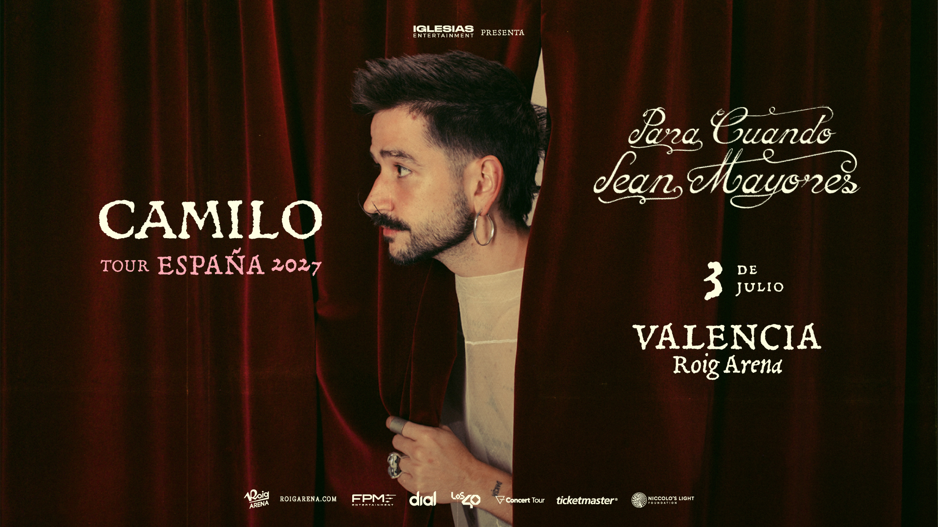 Camilo en concierto con «Para cuando sean mayores» en Roig Arena