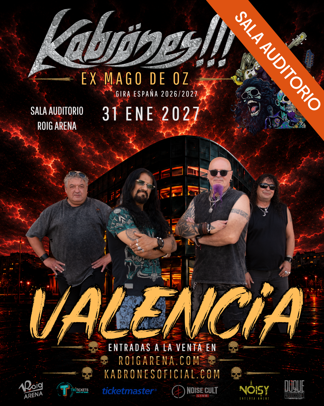 Kabrönes en concierto en la Sala Auditorio Roig Arena de Valencia