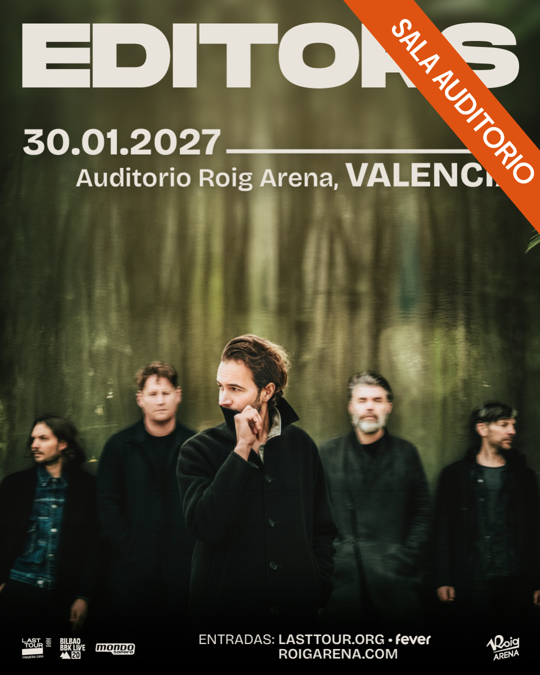 Editors en Sala Auditorio Roig Arena: concierto en Valencia 2027