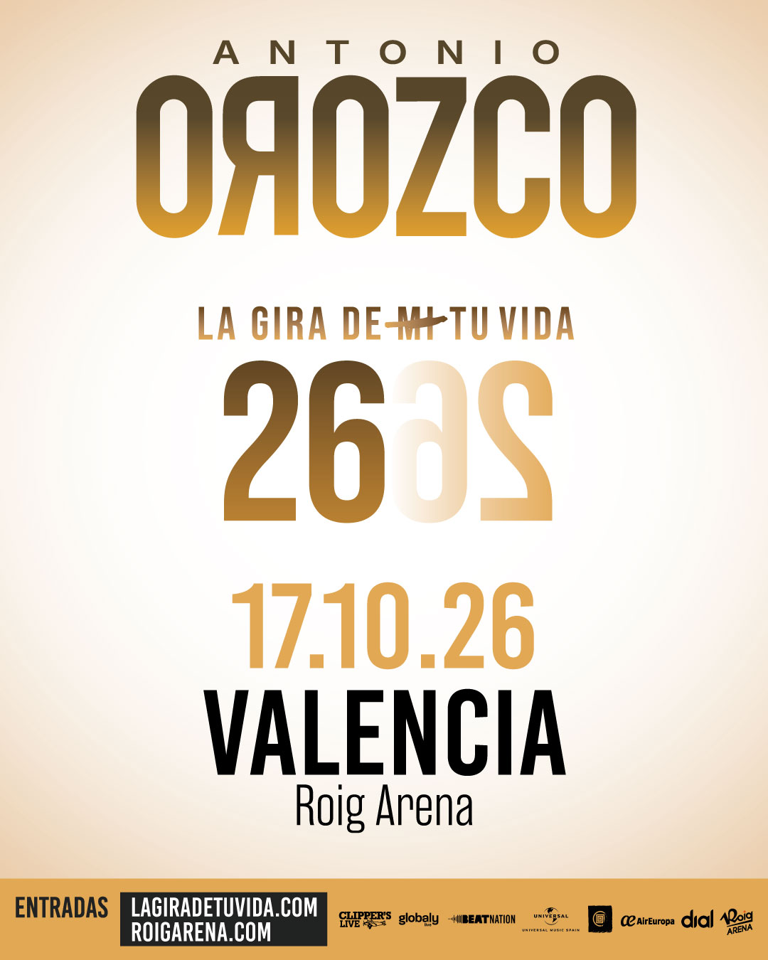 Antonio Orozco en concierto: La Gira de tu Vida en el Roig Arena