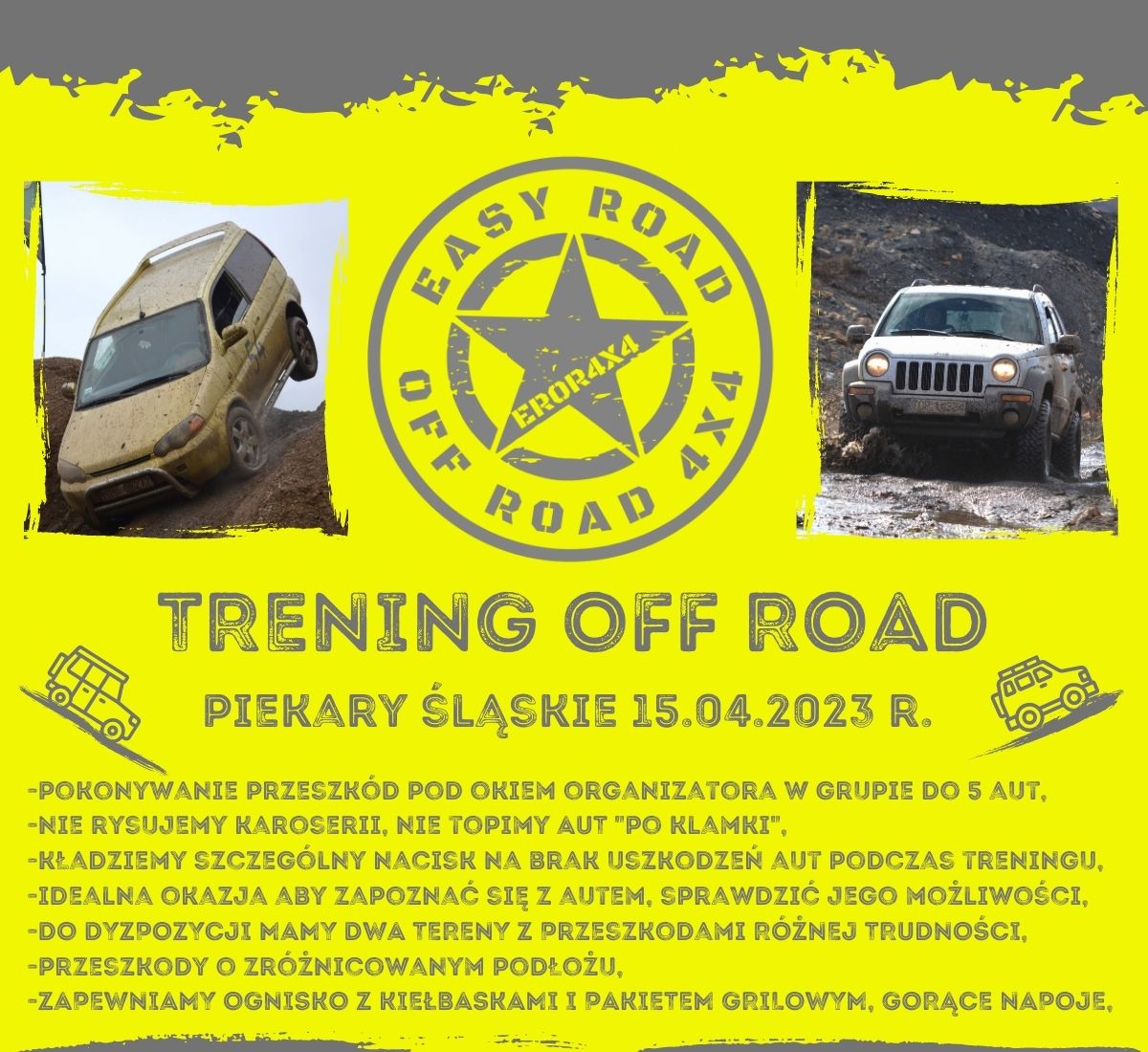 Event promotional image for Trening Off Road z EROR 4x4 15.04.2023 r.