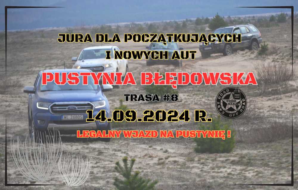 Event promotional image for JURA DLA POCZĄTKUJĄCYCH - PUSTYNIA BŁĘDOWSKA 14.09