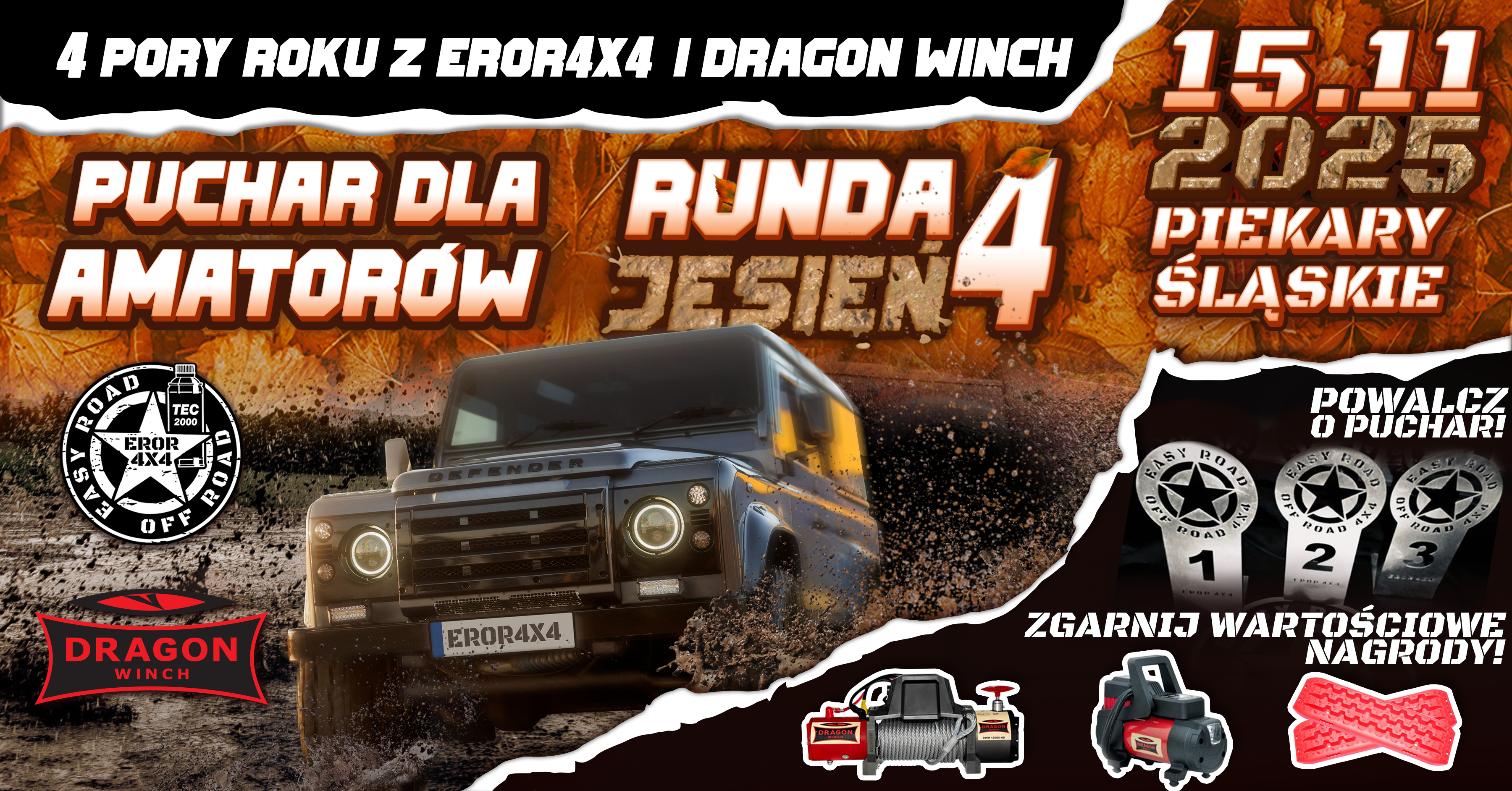 Event promotional image for CZTERY PORY ROKU Z EROR4X4 I DRAGON WINCH - JESIEŃ