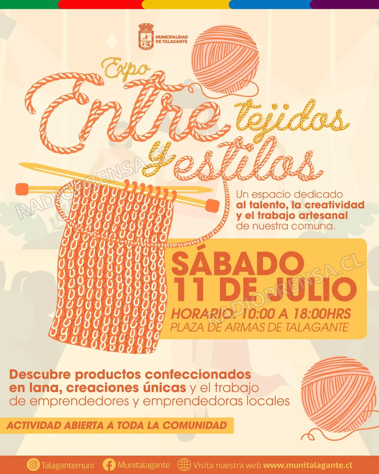 Expo Entre Tejidos y Estilos reunirá a artesanos locales este sábado en Talagante