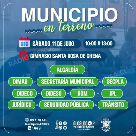 Municipio en Terreno llegará a Santa Rosa de Chena con atención de diversos servicios municipales