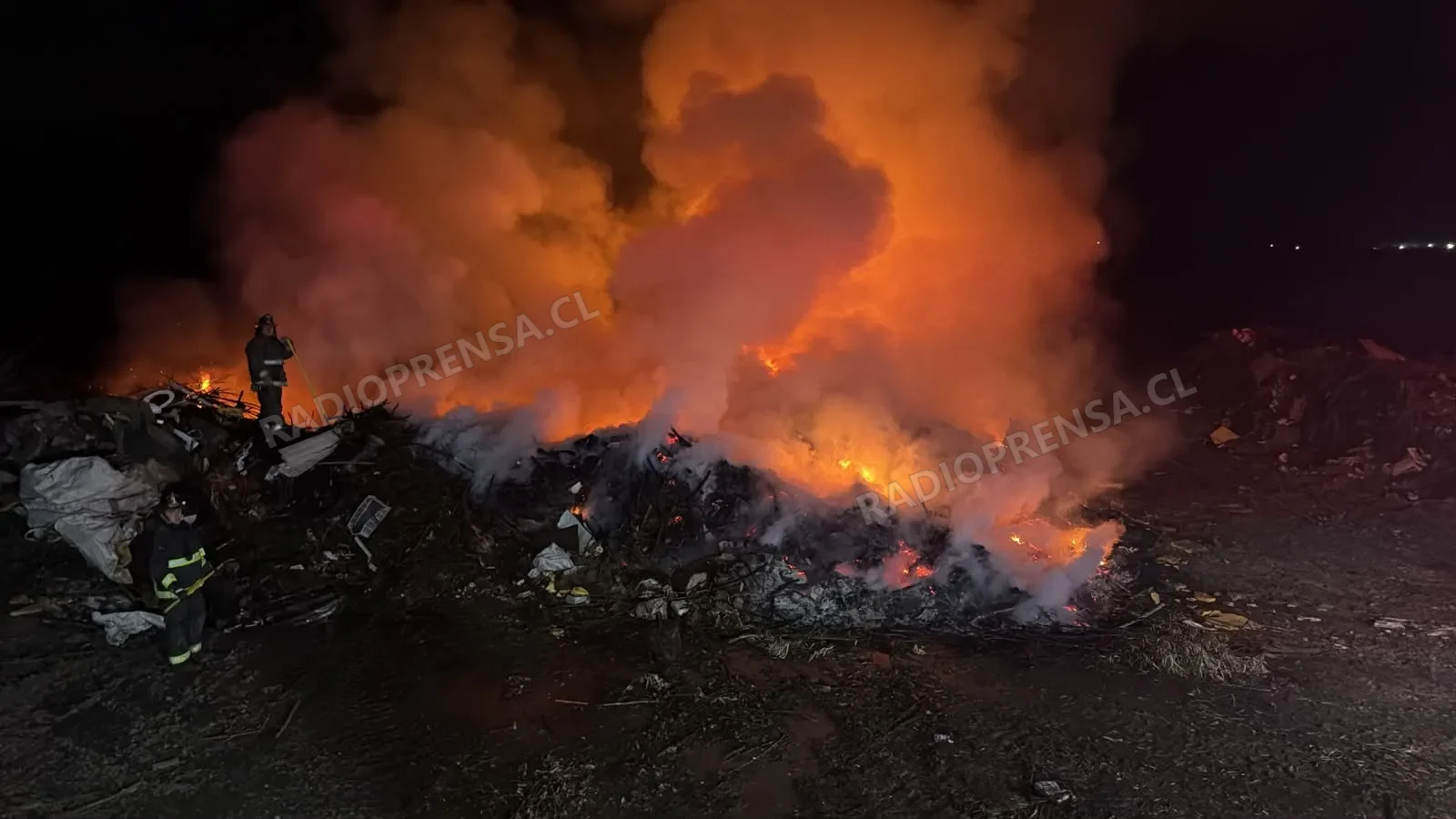 Incendio forestal afecta vertedero clandestino en el sector El Bajo de Melipilla