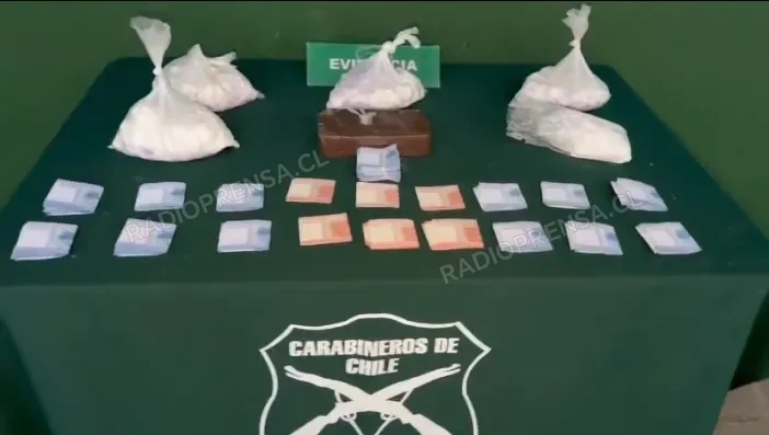 Carabineros detiene a individuo con más de 5 kilos de cocaína durante patrullaje preventivo