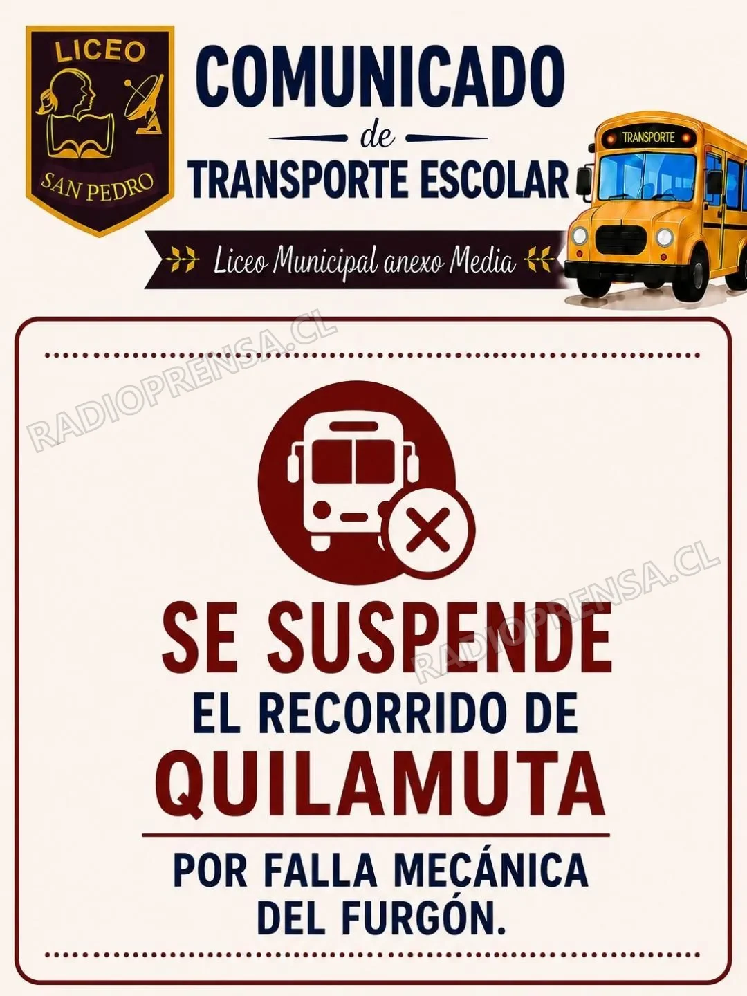 Apoderados denuncian falta de locomoción para estudiantes de sectores rurales de San Pedro