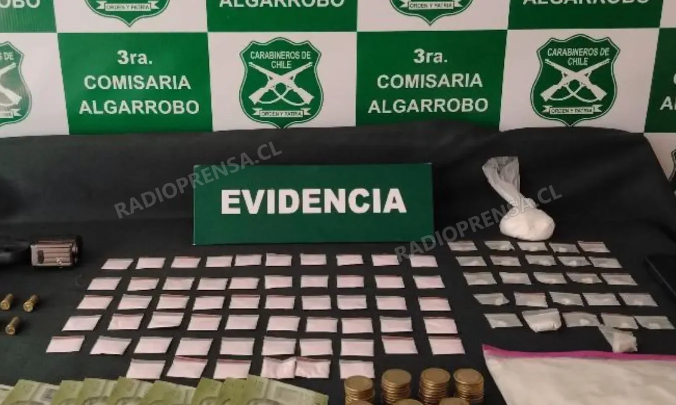 Tres detenidos en Algarrobo tras ser sorprendidos con arma de fuego, municiones y drogas