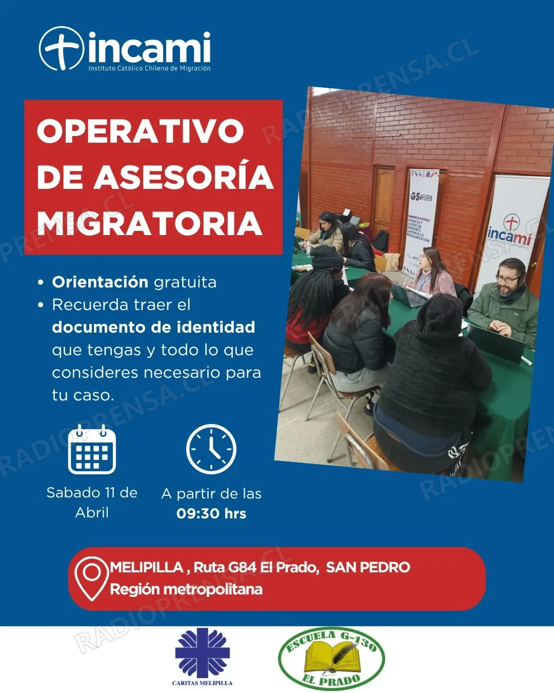 Cáritas Melipilla e INCAMI anuncian nuevo operativo de asesoría migratoria en San Pedro
