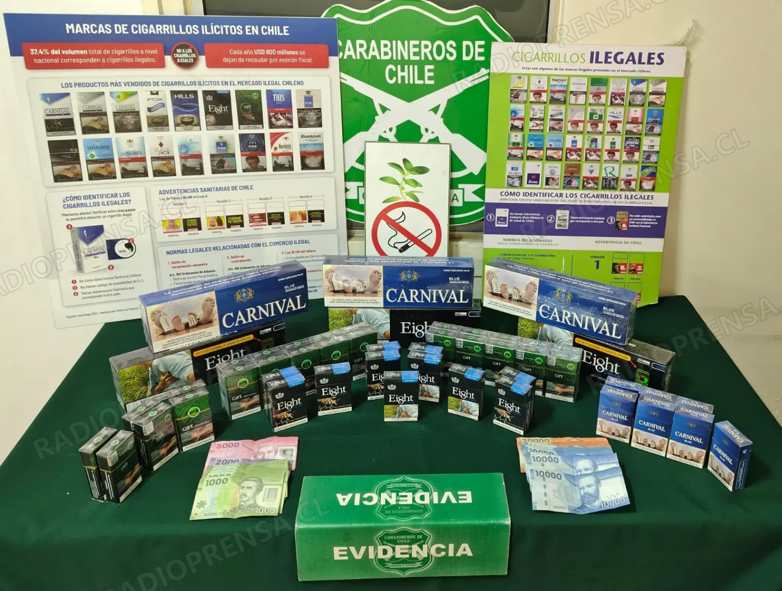 Detienen a sujeto por venta de cigarrillos ilegales en feria libre de Talagante