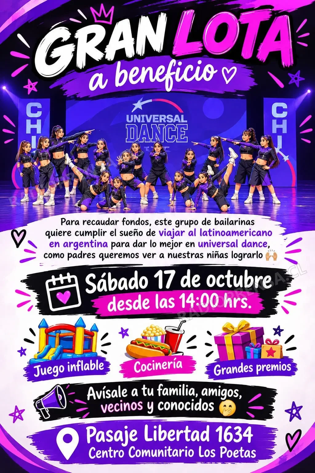 Invitan a Lota a beneficio de grupo perteneciente a dance studio