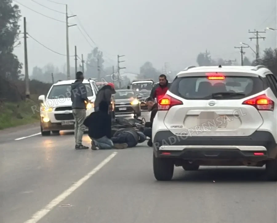 Motorista resulta lesionado tras colisión con automóvil en Ruta a Bollenar