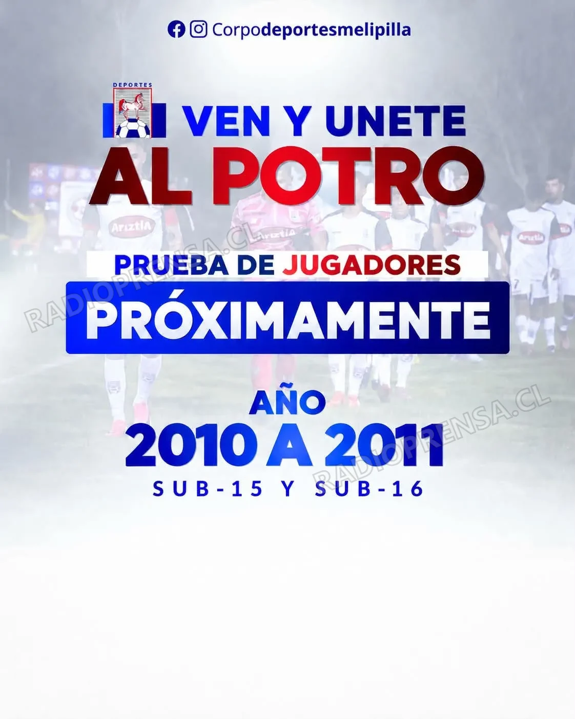 Deportes Melipilla abre pruebas para jóvenes futbolistas de las generaciones 2010 y 2011