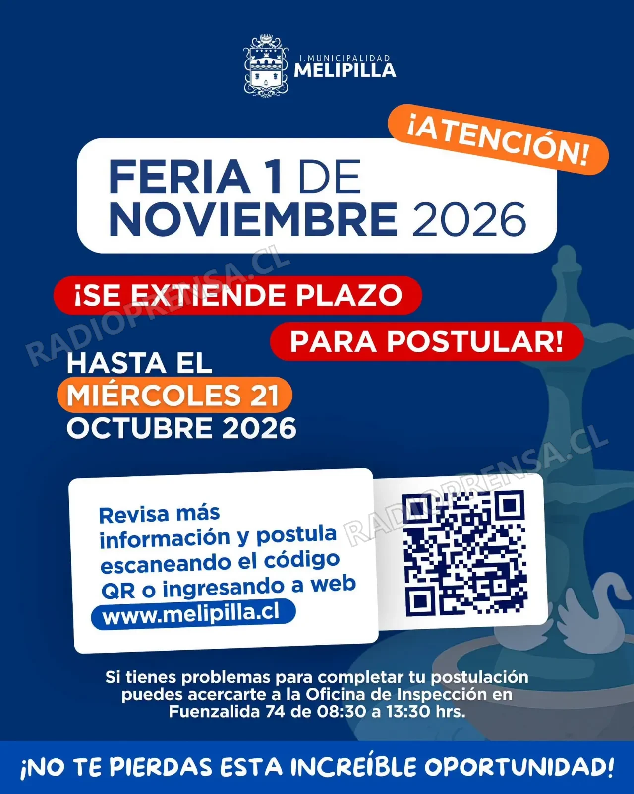 Municipalidad de Melipilla extiende plazo para postular a la Feria del 1 de Noviembre
