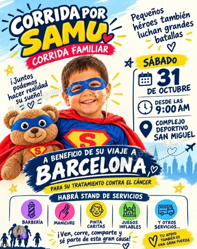 Mañana se realiza corrida familiar por Samuel