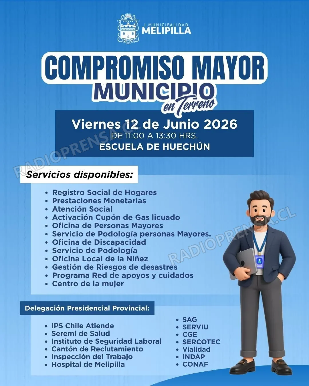 Municipalidad de Melipilla lleva este viernes operativo “Compromiso Mayor” al sector de Huechún