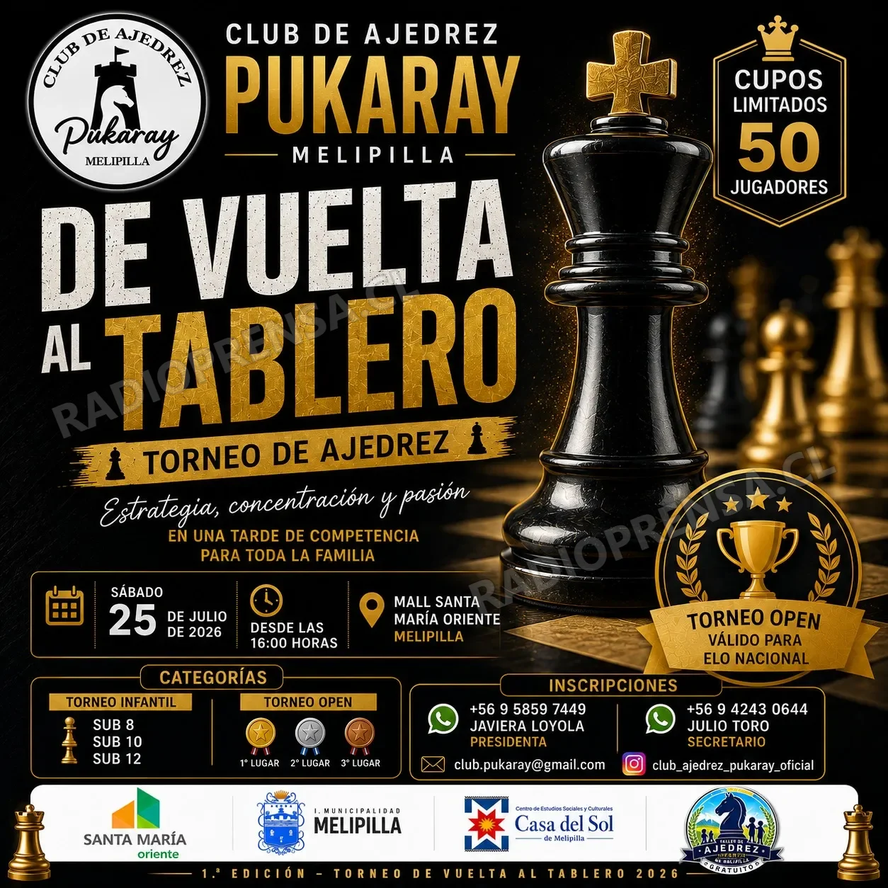 Club Pukaray organiza torneo de Ajedrez