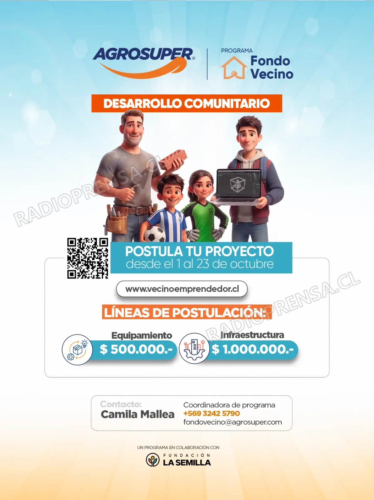 Agrosuper abre nueva convocatoria de Fondo Vecino para apoyar proyectos de desarrollo comunitario